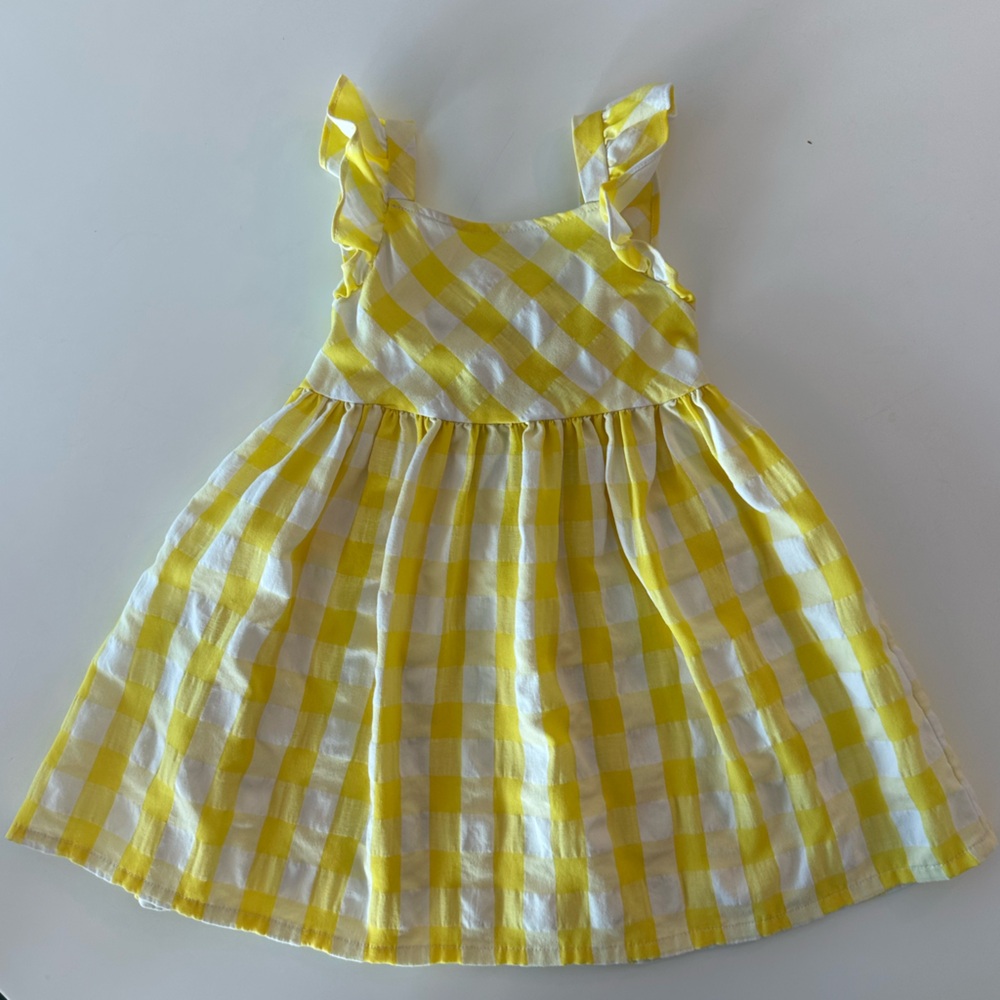 Mayoral Yellow and White Gingham Dress